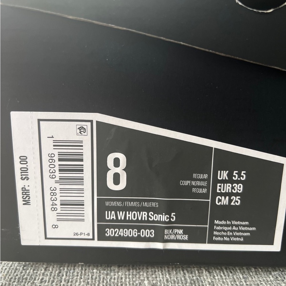 Under Armour Women's HOVR Sonic 5 Black Pink Athletic Shoes